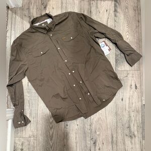 Men's Brown Casual Button Down Shirt
